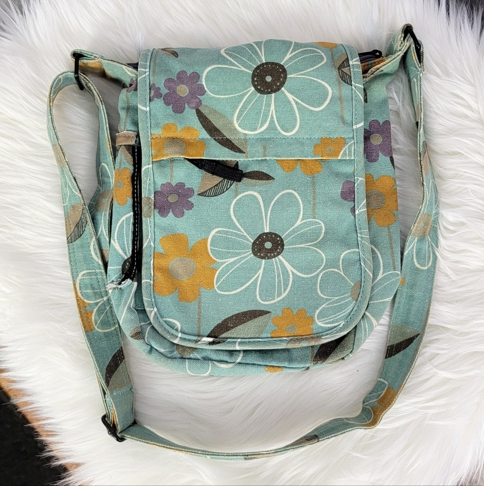 Kavu Floral Canvas Crossbody Bag